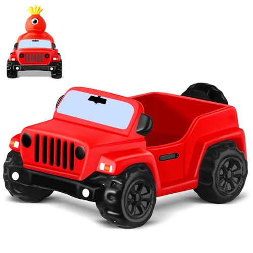 ANGGIKO 35 Inch Red Car Toy Match Most 2 in Rubber Ducks Ducks for Jeeps Vehicle Toys for Car Dashboard Decorations Accessory Rubber Duck Collection Easter Basket Stuffers for Kids Party Favors - Image 1