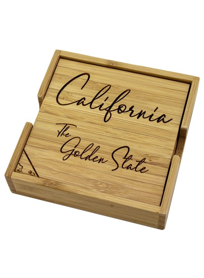 Totally Bamboo California State Puzzle 4 Piece Bamboo Coaster Set With Case - Image 4