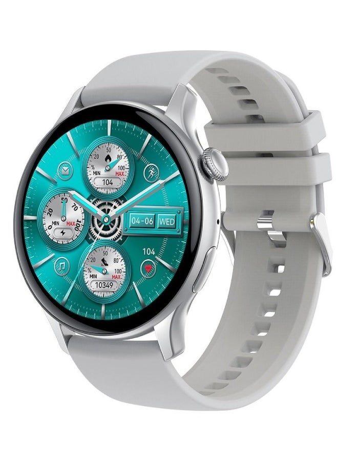 AROAQ HK85 Smartwatch 1.43″ AMOLED Round Touchscreen with Bluetooth Calling, Blood Pressure & Heart Rate Monitoring, Fitness Tracking, IP68 Waterproof – For Men & Women , Gray - Image 1