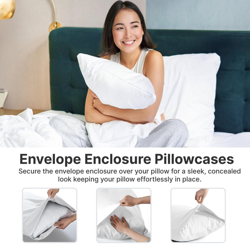 CGK Unlimited CGK Unlimited Queen Pillow Cases (Set of 2) - Soft  Hotel Quality Pillowcase Covers- Comfy Bedding for Women  Men  Kids & Teens- Machine Washable Pillow Protectors- Lavender Pink Cover  - Image 2