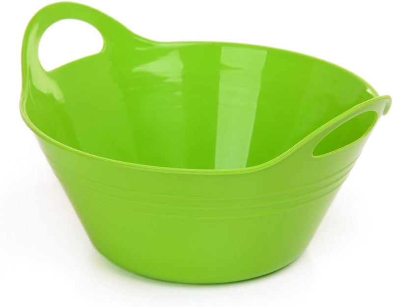 Mintra Office Mintra Home Plastic Bowls with Handles 970ml Small 3pk Green  675inW x 3inH  for snacks candy popcorn gift basket lightweight serving bowl for party 3 Pack - Image 3