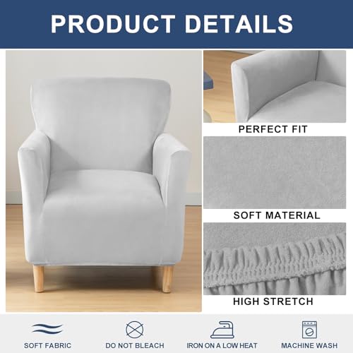 HAOYONG Banquet Armchair Slipcover Stretch Velvet Chair Covers 1-Piece Armchair Sofa Covers Soft Arm Chair Cover Removable Washable Single Couch Covers Furniture Protector for Living Room - Set of 1 - Image 4