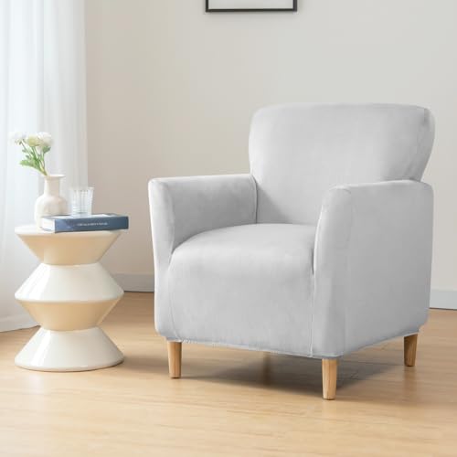 HAOYONG Banquet Armchair Slipcover Stretch Velvet Chair Covers 1-Piece Armchair Sofa Covers Soft Arm Chair Cover Removable Washable Single Couch Covers Furniture Protector for Living Room - Set of 1 - Image 2