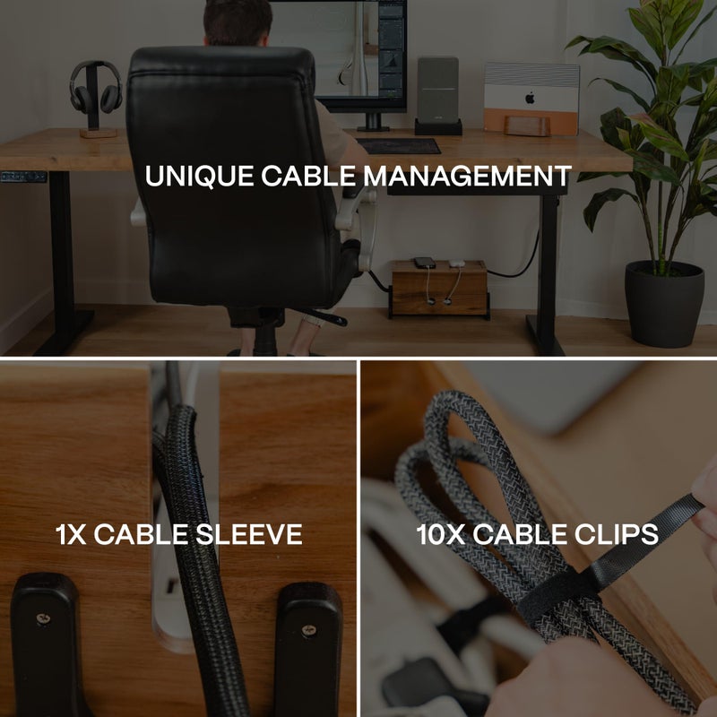 COREMINDED Extra Large Cable Management Box, Wood Cord Hider Box & Organizer for Power Strip, TV Wires & Desk Cable Storage - Image 4