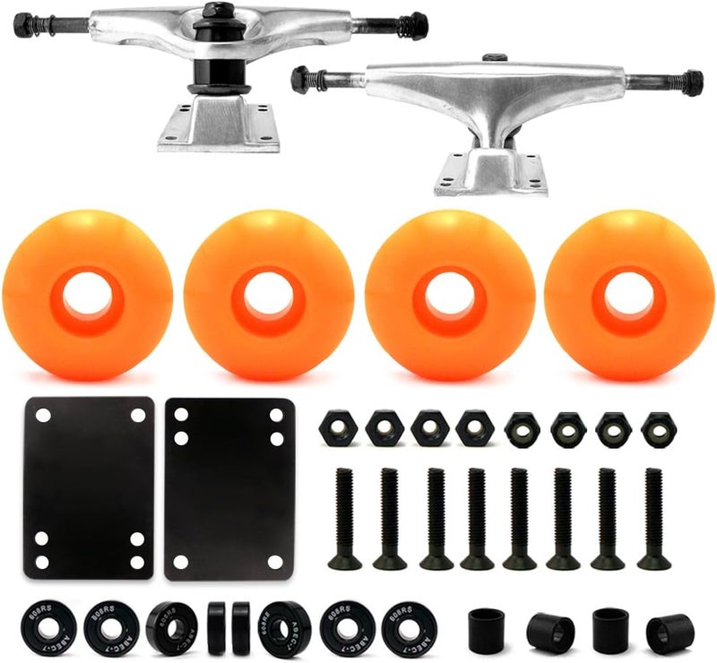VJ 5.0 Skateboard Trucks, Skateboard Wheels 52mm, Skateboard Bearings, Skateboard Pads, Skateboard Hardware 1" - Image 1