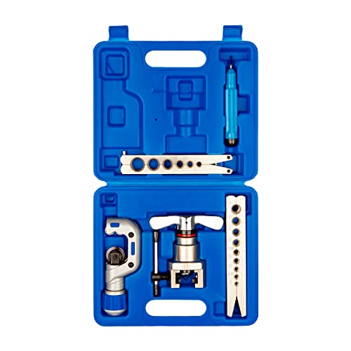 Wostore Flaring Tools Set 2 Flaring Bar for 15 Dies Sizes Eccentric Cone Refrigeration HVAC with Tube Cutter and Reamer - Image 1