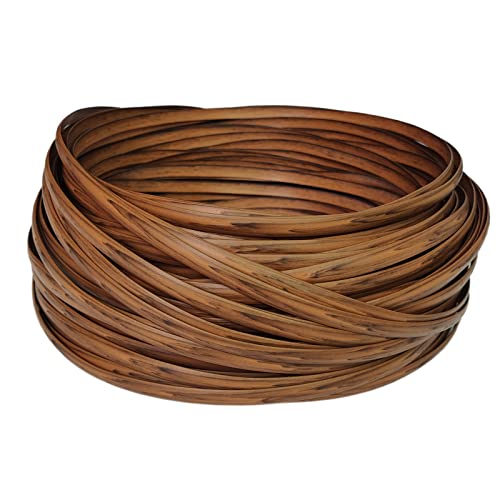 Feyart 32m105ft 8mm Dark Wood Grain Brown Wicker Repair Kit PE Rattan Repair Kit for Wicker Chair Fixing Patio Furniture Repair - Image 1