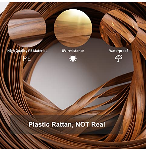 Feyart 32m105ft 8mm Dark Wood Grain Brown Wicker Repair Kit PE Rattan Repair Kit for Wicker Chair Fixing Patio Furniture Repair - Image 3