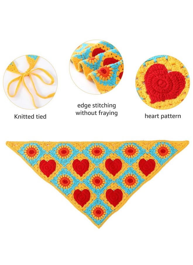 HAIMEIKANG Crochet Bandanas For Women - 2 Pcs Heart Hair Bandana Headbands For Women Fashion Hair Scarf Kerchief Head Wraps  - Image 5