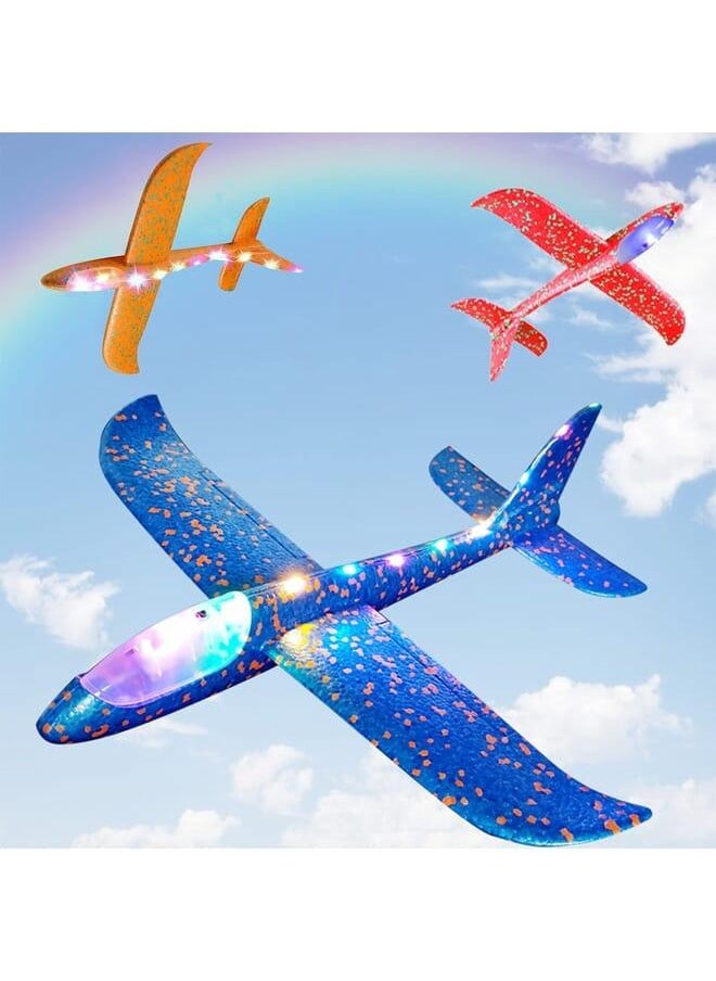 AYEBIA Foam Airplanes,Flying Glider Plane Toys for Kids 3 4 5 6-12 Years Old Boys Girls, Throwing Foam Airplane Gifts for Outdoor, Garden Games (SET OF 3) 