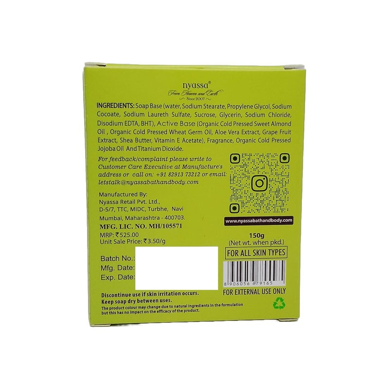 Nyassa Rajnigandha Blooms Handmade Natural Bathing Soap with Shea Butter Organic Cold Pressed Jojoba Oil 150gm - Image 3