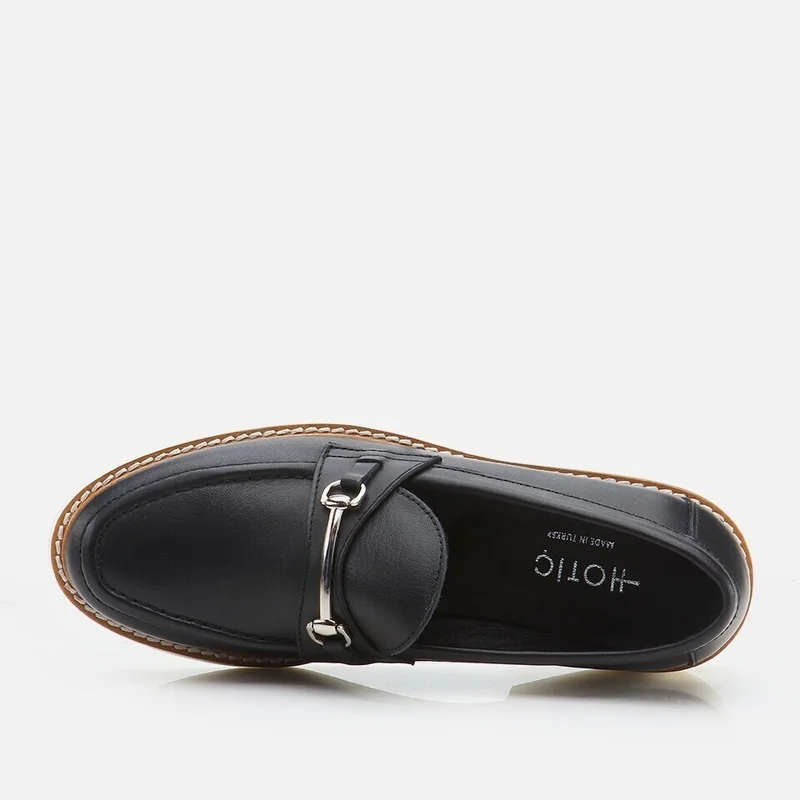 Hotiç 01AYH264500A100 Genuine Leather Black Women's Loafer