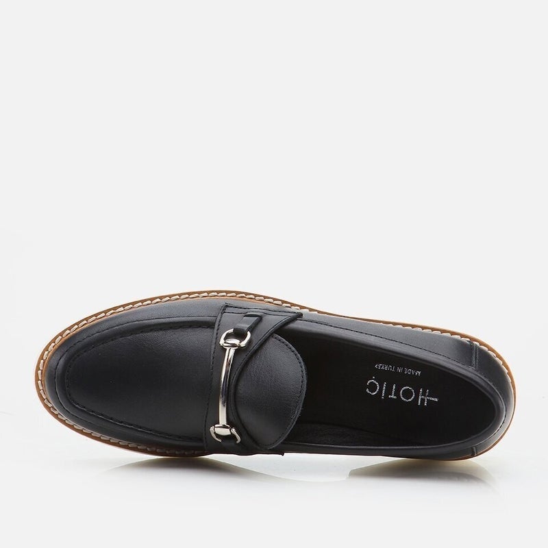 Hotiç 01AYH264500A100 Genuine Leather Black Women's Loafer  - Image 2