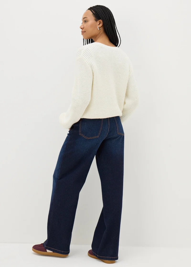 ماتلان Dark Wash Wide Leg Jeans