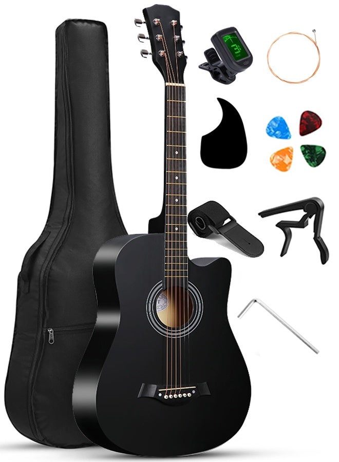 Tiokkss 38 Inch Guitar for Beginner Adult Teen Full Size Guitarra Acustica with Gig Bag, Tuner, Picks, Strings, Capo, Strap Right Hand - Image 1