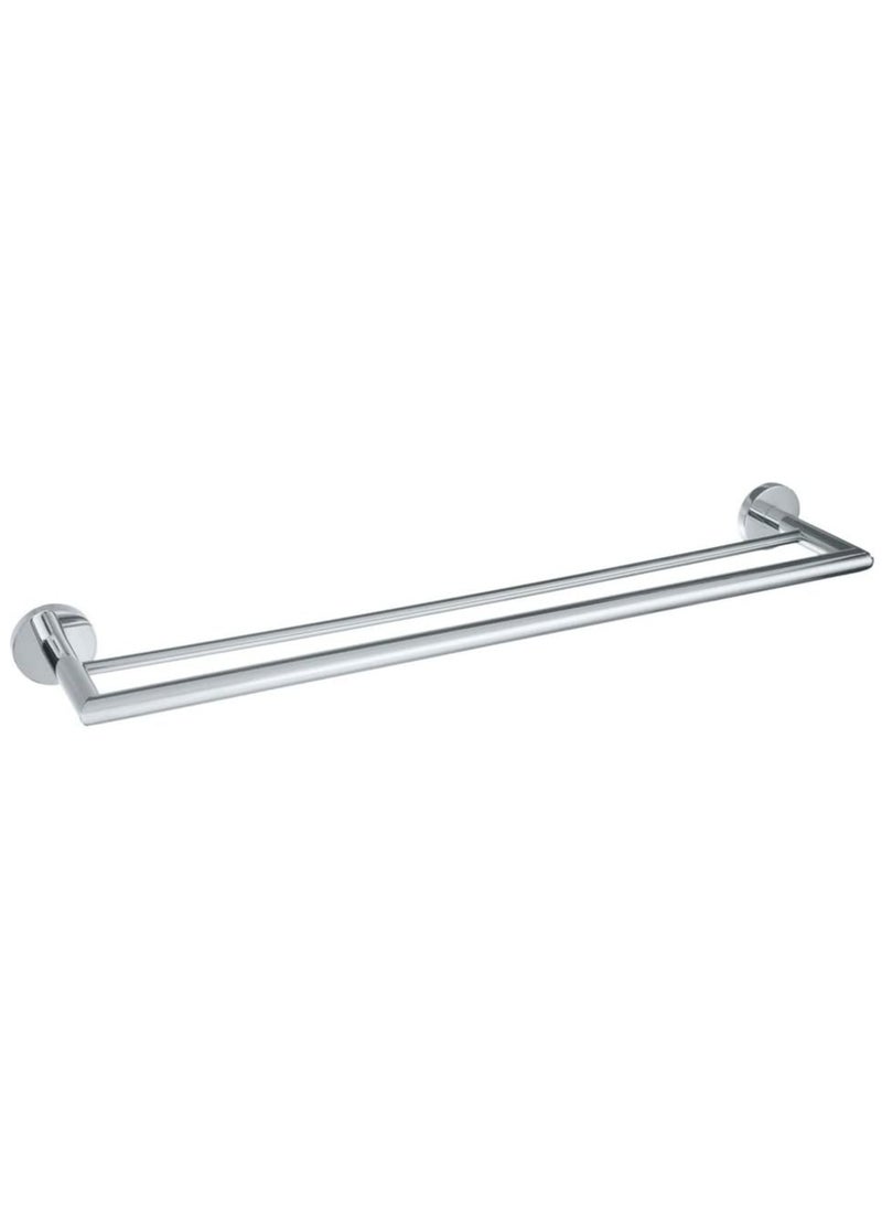 Wenko - WENKO Power-Loc bath towel rail Duo Revello - attaches without drilling, double rail, brass, chrome - Image 1