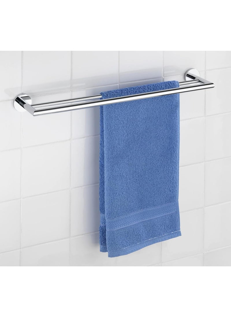 Wenko - WENKO Power-Loc bath towel rail Duo Revello - attaches without drilling, double rail, brass, chrome - Image 1