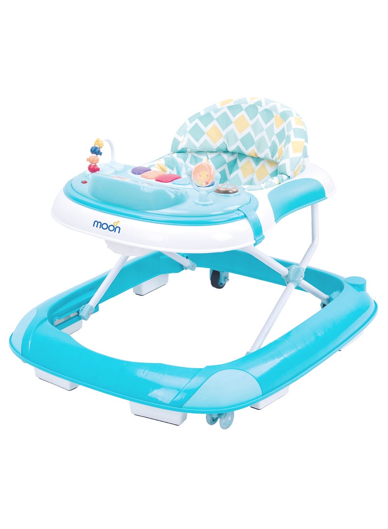 Moon Pace Height Adjustable Baby Musical Walker- Blue - Image 1
