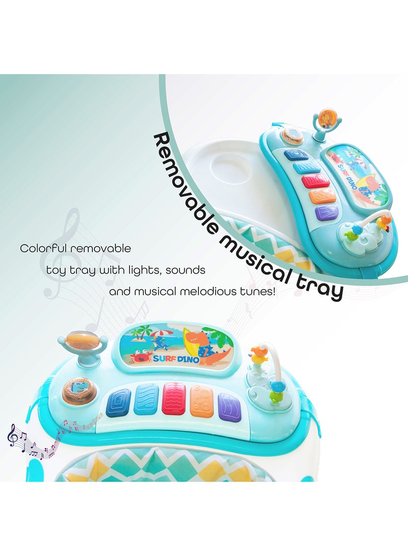 Moon Pace Height Adjustable Baby Musical Walker- Blue - Image 4