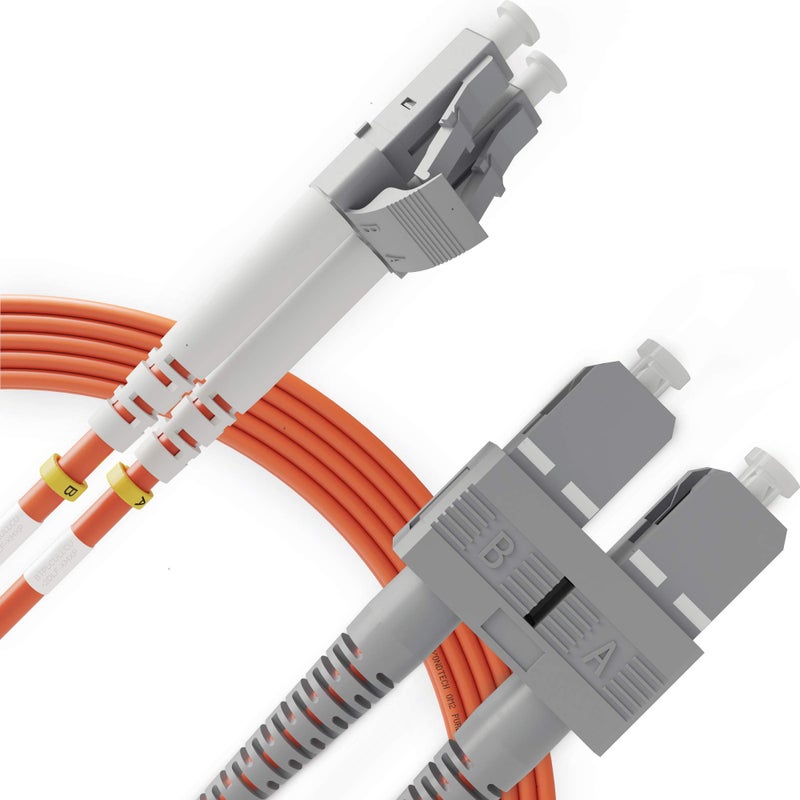 BEYONDTECH ST to ST Fiber Patch Cable Multimode Duplex - 1m (3.28ft) - 50/125um OM2 LSZH - Beyondtech PureOptics Cable Series - Image 1