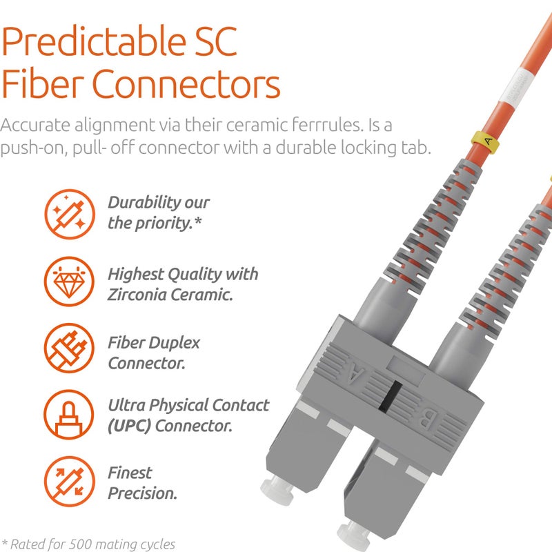 BEYONDTECH ST to ST Fiber Patch Cable Multimode Duplex - 1m (3.28ft) - 50/125um OM2 LSZH - Beyondtech PureOptics Cable Series - Image 3