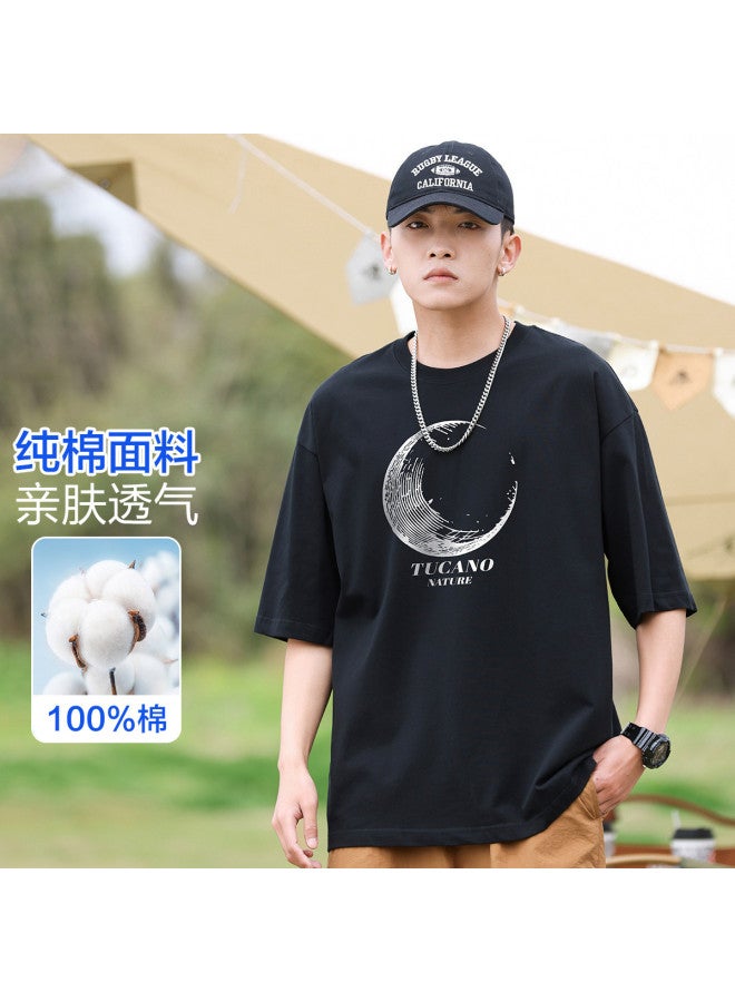 Tucano summer Short-sleeve T-shirt Casual Sporty Tee Unisex Couple Matching Minimalist Versatile Top - Image 2