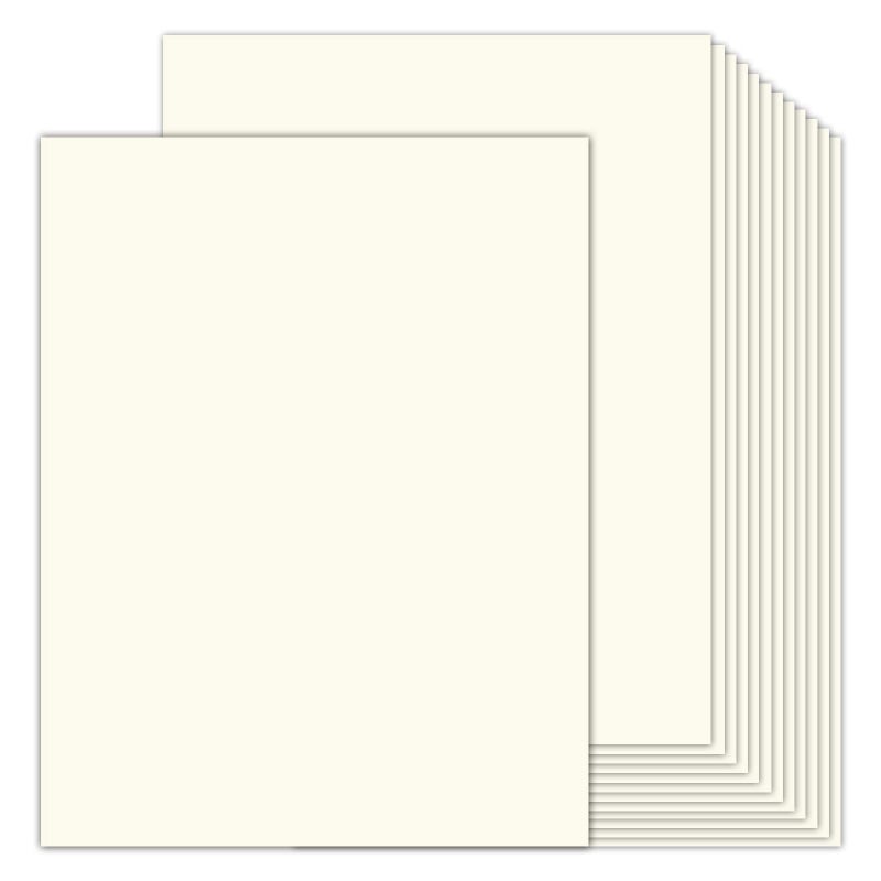 Goefun 100 Sheets Cream Cardstock 8.5 x 11 Ivory Paper, Goefun Off White Card Stock Printer Paper for Cards Making, Office Printing, Certificate - Image 1