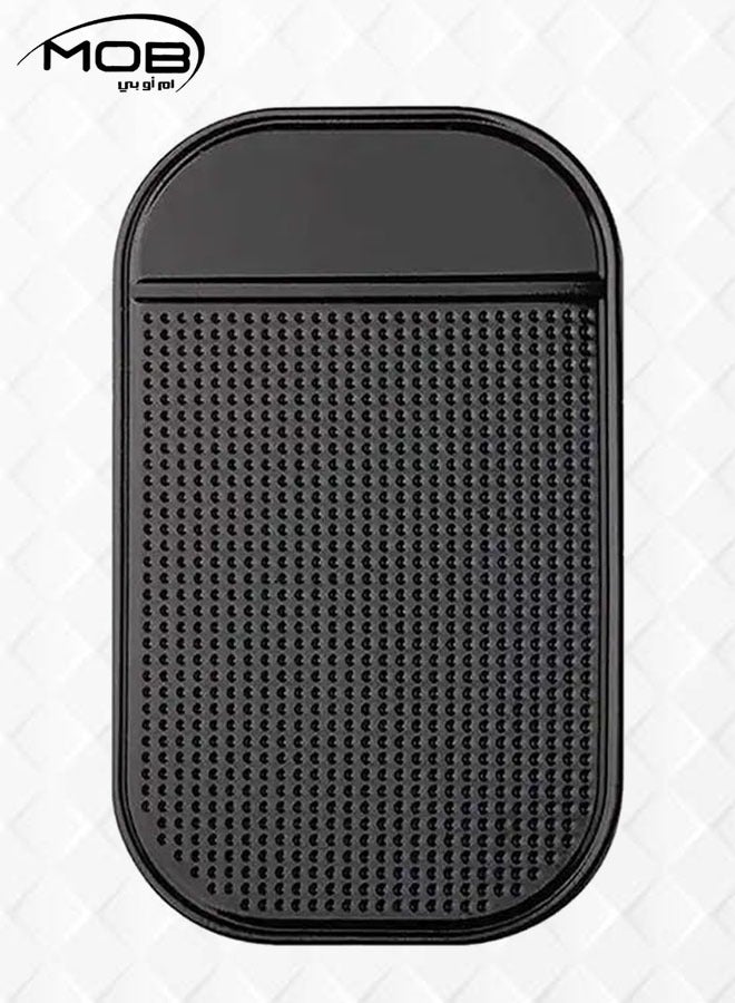 MOB Universal Car Dashboard Anti Slip Silicone Mat Reusable Non Slip Sticky Gel Pad Phone Holder Dashboard Grip Mat for Mobile Phone Keys Coins Sunglasses GPS Car Interior Organizer Washable Heat Resistant Strong Grip Black Accessories - Image 1