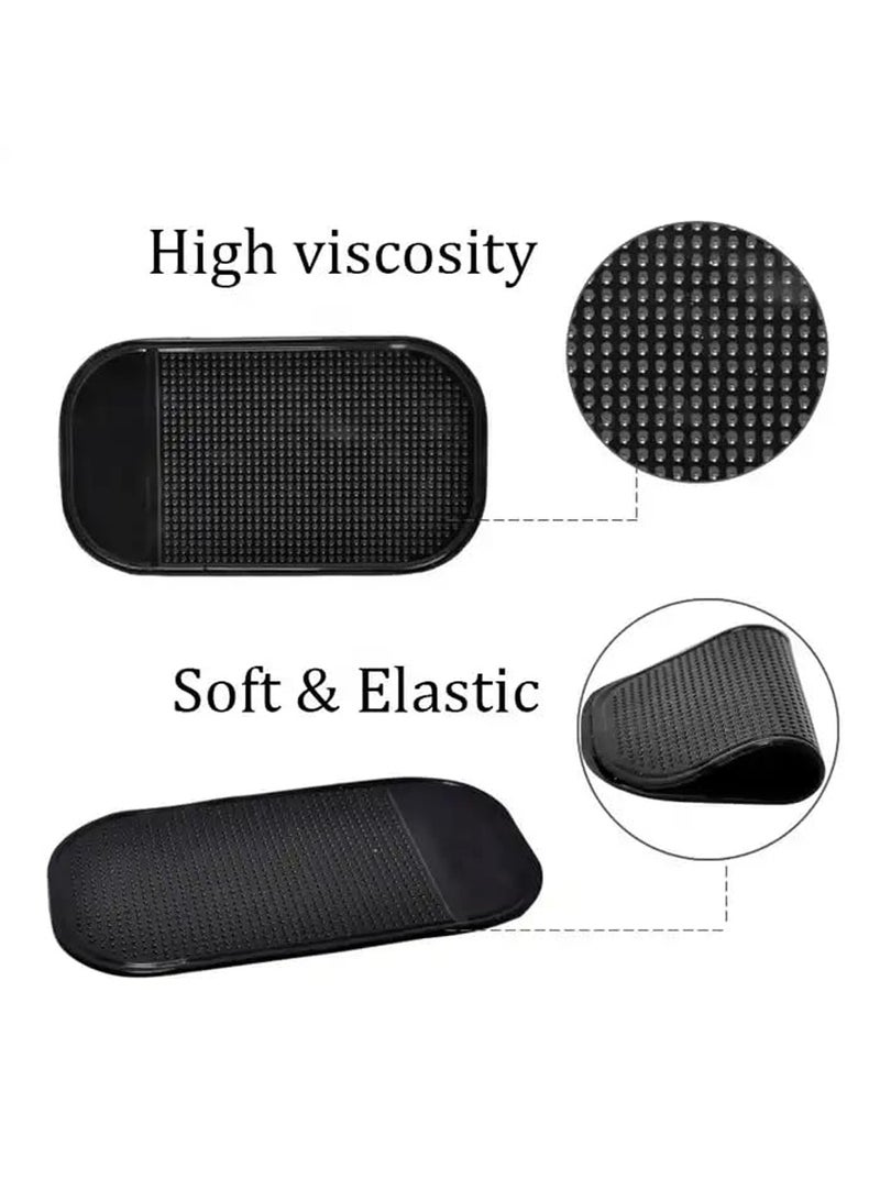 MOB Universal Car Dashboard Anti Slip Silicone Mat Reusable Non Slip Sticky Gel Pad Phone Holder Dashboard Grip Mat for Mobile Phone Keys Coins Sunglasses GPS Car Interior Organizer Washable Heat Resistant Strong Grip Black Accessories - Image 4
