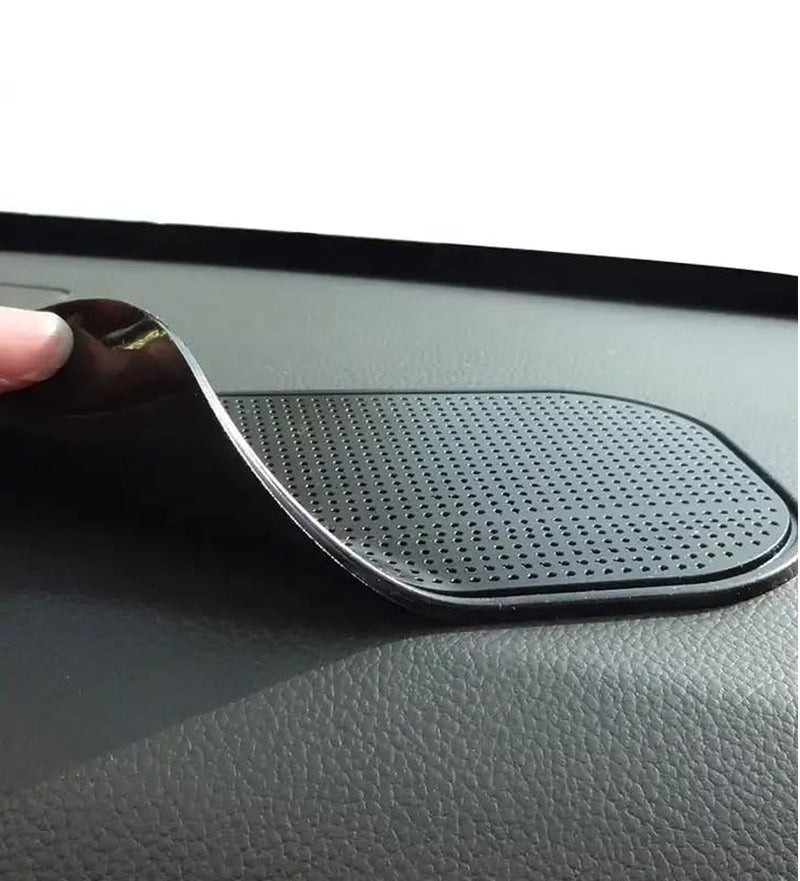MOB Universal Car Dashboard Anti Slip Silicone Mat Reusable Non Slip Sticky Gel Pad Phone Holder Dashboard Grip Mat for Mobile Phone Keys Coins Sunglasses GPS Car Interior Organizer Washable Heat Resistant Strong Grip Black Accessories - Image 2