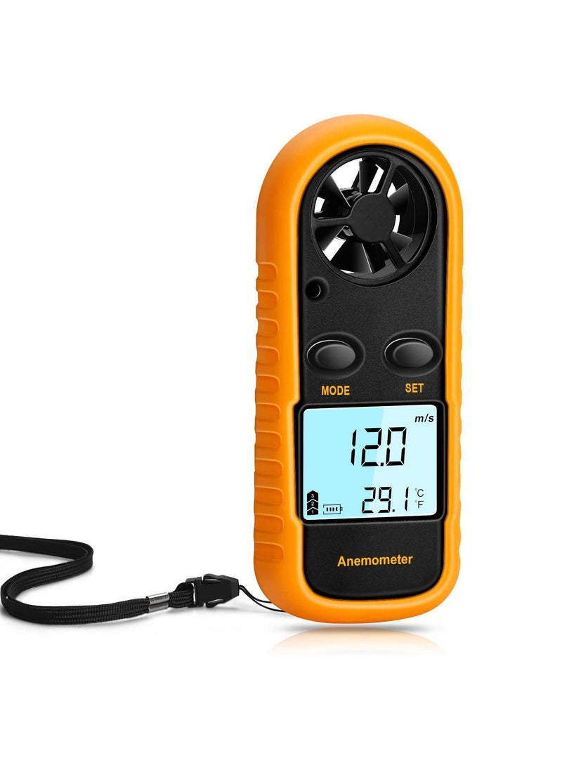 Generic - Handheld Anemometer, Digital Wind Speed Meter Air Flow Meter for Measuring Wind Speed Temperature and Wind Chill, Digital LCD Display, for Kite Flying, Meteorology, Fishing, Surfing - Image 1