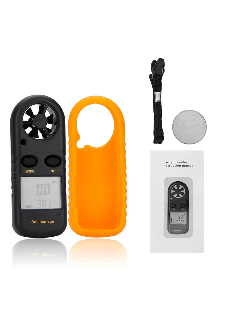 Generic - Handheld Anemometer, Digital Wind Speed Meter Air Flow Meter for Measuring Wind Speed Temperature and Wind Chill, Digital LCD Display, for Kite Flying, Meteorology, Fishing, Surfing - Image 1