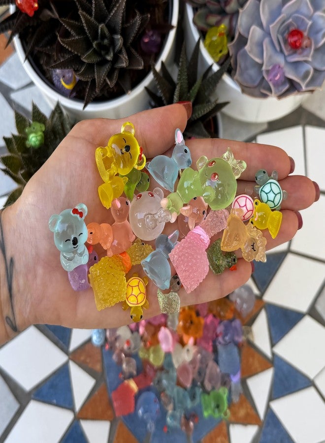 Mood Lab Mini Resin Animals Glow in The Dark - 100 pcs Tiny Luminous Figurines - Miniature Garden Decor for Outdoor or Indoor Decor - Image 5