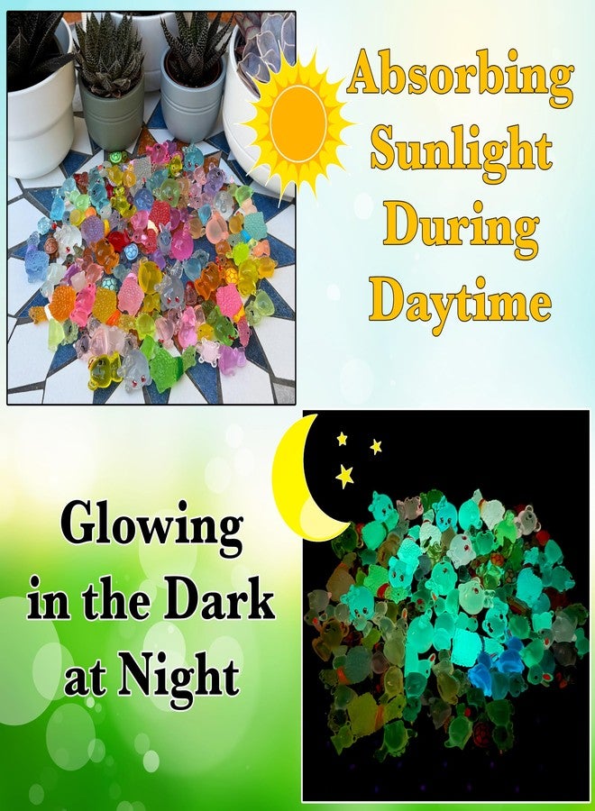 Mood Lab Mini Resin Animals Glow in The Dark - 100 pcs Tiny Luminous Figurines - Miniature Garden Decor for Outdoor or Indoor Decor - Image 4