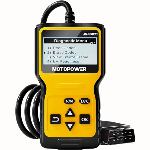 MOTOPOWER MP69033 Car OBD2 Scanner Code Reader Engine Fault Scanner CAN Diagnostic Scan Tool for All OBD II Protocol Cars Since 1996, Yellow - Image 1