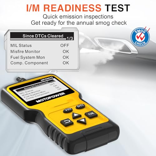 MOTOPOWER MP69033 Car OBD2 Scanner Code Reader Engine Fault Scanner CAN Diagnostic Scan Tool for All OBD II Protocol Cars Since 1996, Yellow - Image 3