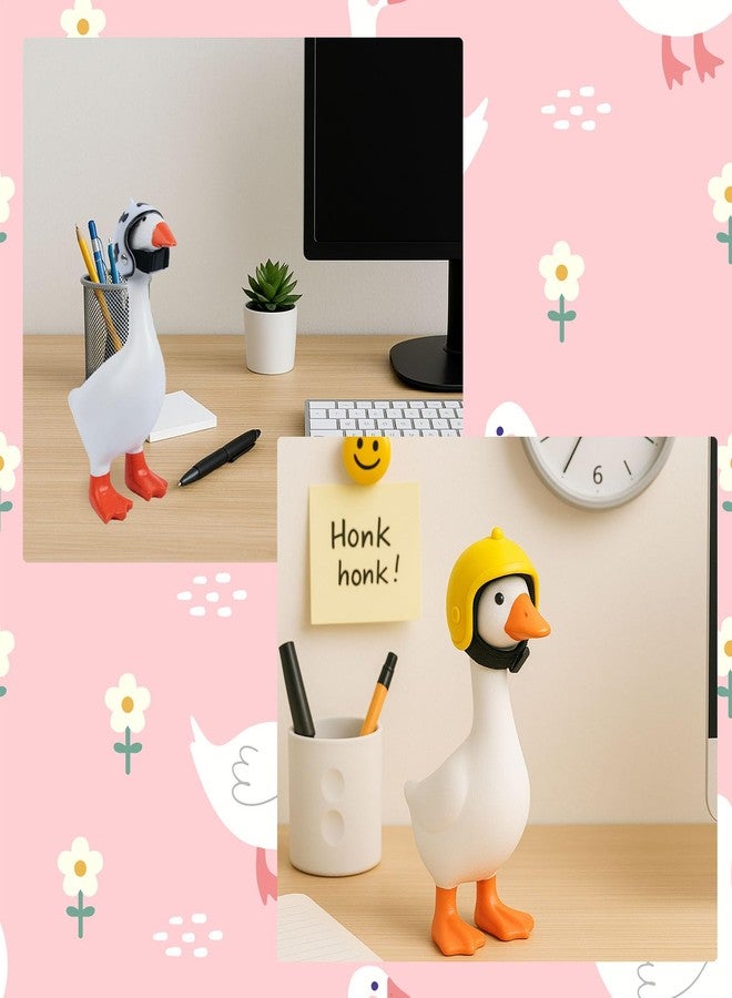 LUOHECAM 8 Pcs Desk Goose Outfits - 7 Inch Mini Goose Helmets, Adjustable Desktop Goose Headwear, Funny Holiday Decor Accessories for Desk Goose Duck Statue - Image 4