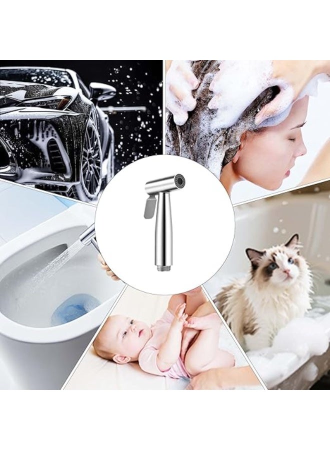 Hand Held Bidet Sprayer Stainless Steel Sprayer Shattaf Toilet Bidet Shower Head with 49-inch Hose and Bracket Holder - Image 5