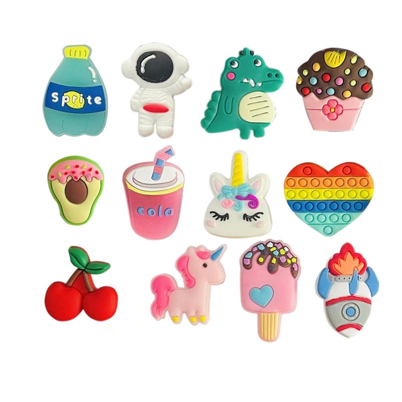 monochef 30 Pack Random Different Cute Shoe Decoration Charms, Unicorn Charms for Shoes Bracelet Wristband Party Favors Gifts Boys Kids Adults, Polyvinyl - Image 5