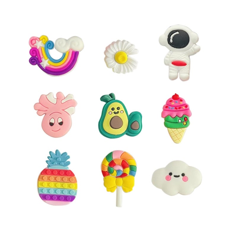 monochef 30 Pack Random Different Cute Shoe Decoration Charms, Unicorn Charms for Shoes Bracelet Wristband Party Favors Gifts Boys Kids Adults, Polyvinyl - Image 3