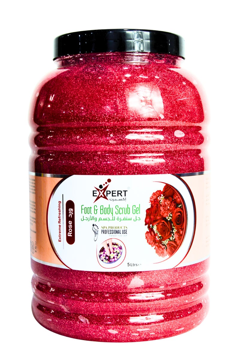 Expert Rose Body & Foot Scrub Gel - Refreshing and Luxurious Skin - 5 LITERS