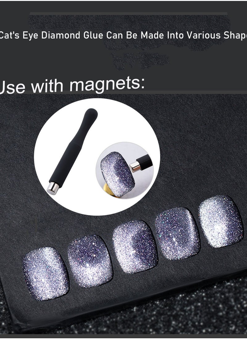 Miss Gooey Nail Polish Set Gel Nails Polish Gel Polish Cat Eye Gel Glitter With Magnetic Stick Kit Super Shine Colors Longlasting UV LED Required Quick Dry Magnetic Art Manicure DIY At Home Soak Off For Women  - Image 2