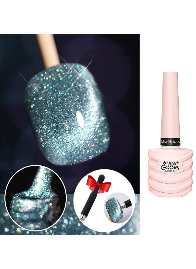 Miss Gooey Nail Polish Set Gel Nails Polish Gel Polish Cat Eye Gel Glitter With Magnetic Stick Kit Super Shine Colors Longlasting UV LED Required Quick Dry Magnetic Art Manicure DIY At Home Soak Off For Women  - Image 1