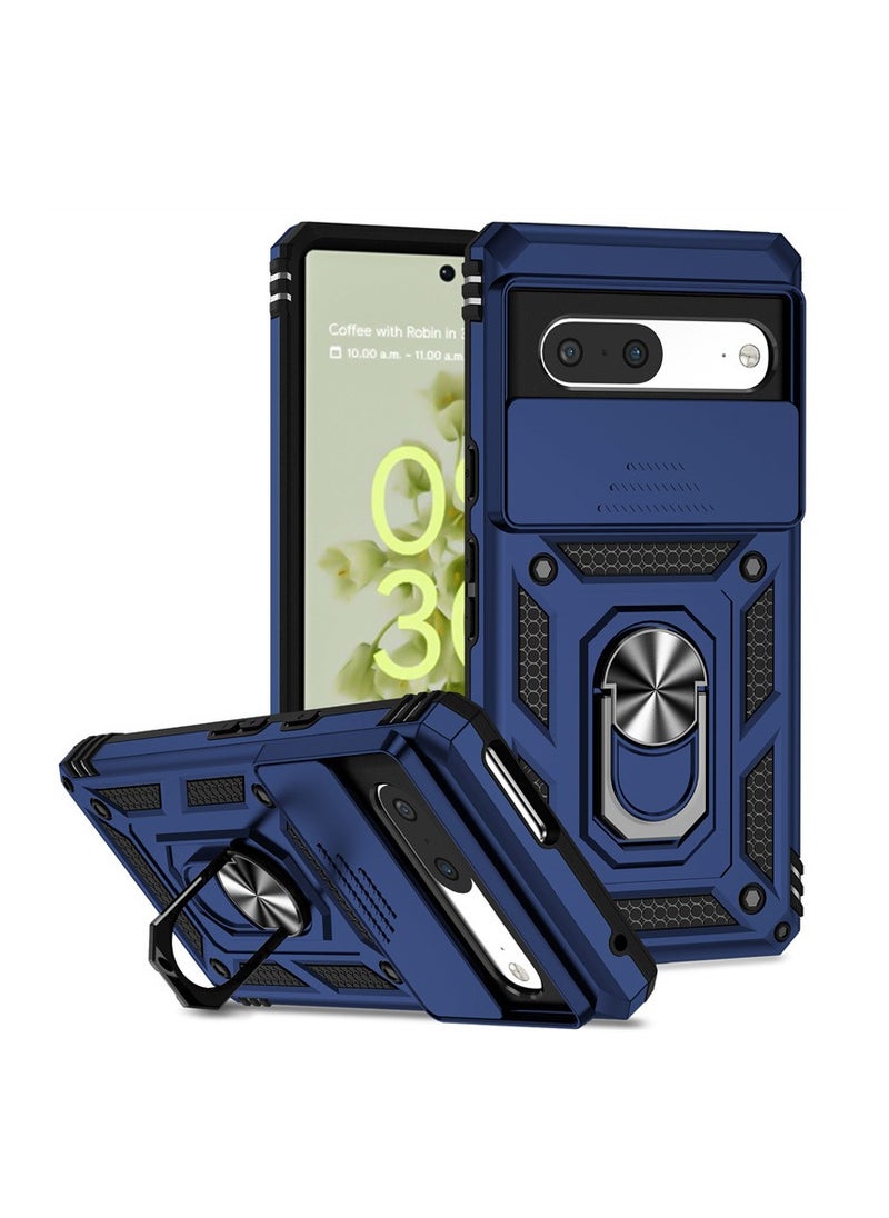 For Google Pixel 7 case, camera case with sliding camera, armor case with 360-degree ring, metal bracket magnetic stand
