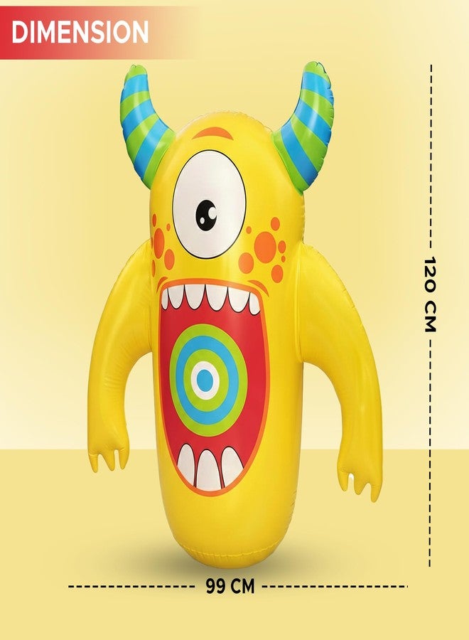 NHR Monster Knock Out Bop Bag for Kids with Inflatable Gloves Bounce Back, Indoor Outdoor Punching Bag Boxing Set, Fun and Safe Play for Boys & Girls (3+ Years) - Image 5
