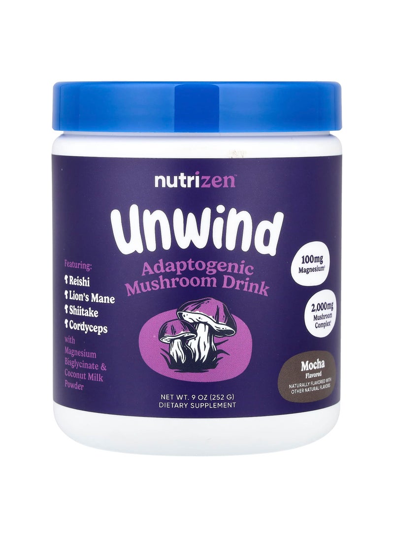 Nutrizen™, Unwind, Adaptogenic Mushroom Drink, Mocha, 9 oz (252 g)