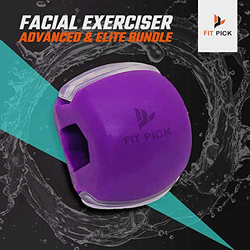FIT PICK Pro Jawline Exerciser Tool Men&Women,Tones Face,Jaw&Neck,Jaw Exerciser Help Defines Jawline,Jawline Exerciser Helps Reduce Craving Stress Jaw Liner Tools For Men&Women,Jawline Shaper (Purple, Intermediate-Advanced) (Intermediate-Advanced (Purple)) - Image 2