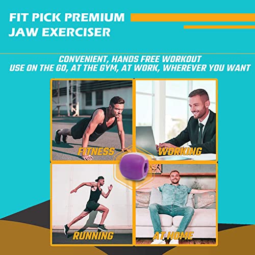 FIT PICK Pro Jawline Exerciser Tool Men&Women,Tones Face,Jaw&Neck,Jaw Exerciser Help Defines Jawline,Jawline Exerciser Helps Reduce Craving Stress Jaw Liner Tools For Men&Women,Jawline Shaper (Purple, Intermediate-Advanced) (Intermediate-Advanced (Purple)) - Image 4
