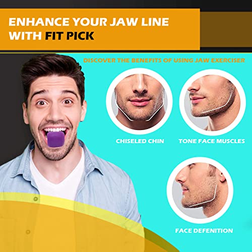 FIT PICK Pro Jawline Exerciser Tool Men&Women,Tones Face,Jaw&Neck,Jaw Exerciser Help Defines Jawline,Jawline Exerciser Helps Reduce Craving Stress Jaw Liner Tools For Men&Women,Jawline Shaper (Purple, Intermediate-Advanced) (Intermediate-Advanced (Purple)) - Image 3