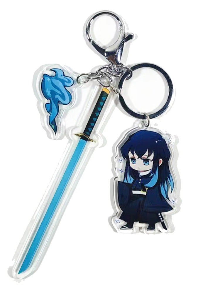 okitou Muichirou - "Muichirou Mist Keychain: Veiled Prodigy Hashira Pendant"